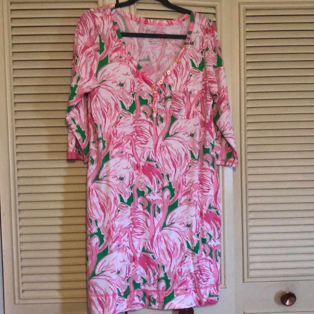 Lilly Pulitzer palmetto flamingo print dress